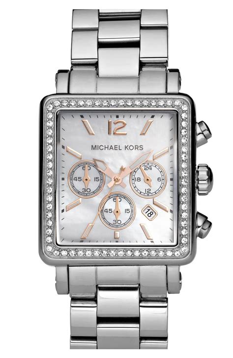 michael kors rectangle chronograph watch|Michael Kors chronograph watch men's.